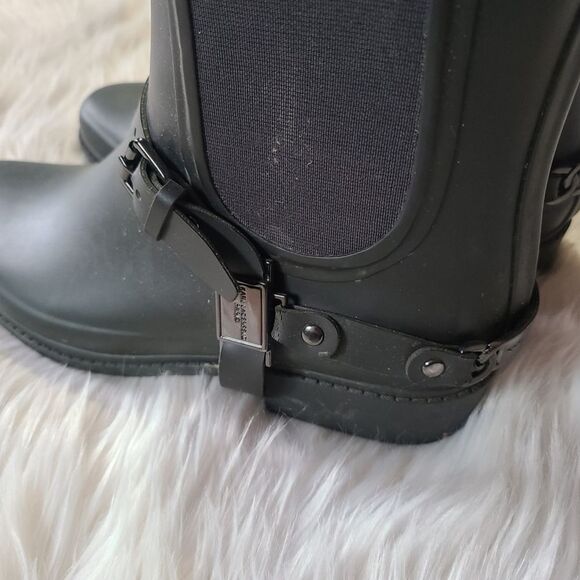 Karl Lagerfeld|Lou Black Rain Booties, 8 - Picture 7 of 12